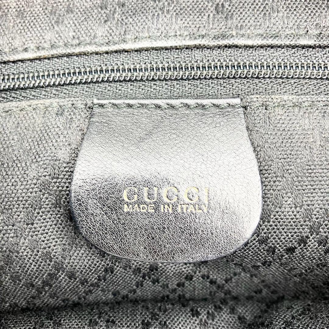 グッチ バンブー リュック バックパック レザー リュックサック 巾着 ブラック