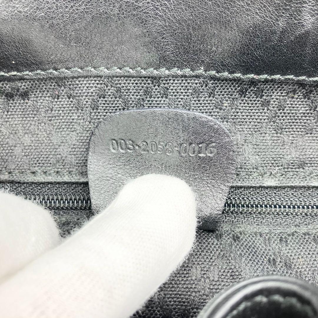 グッチ バンブー リュック バックパック レザー リュックサック 巾着 ブラック