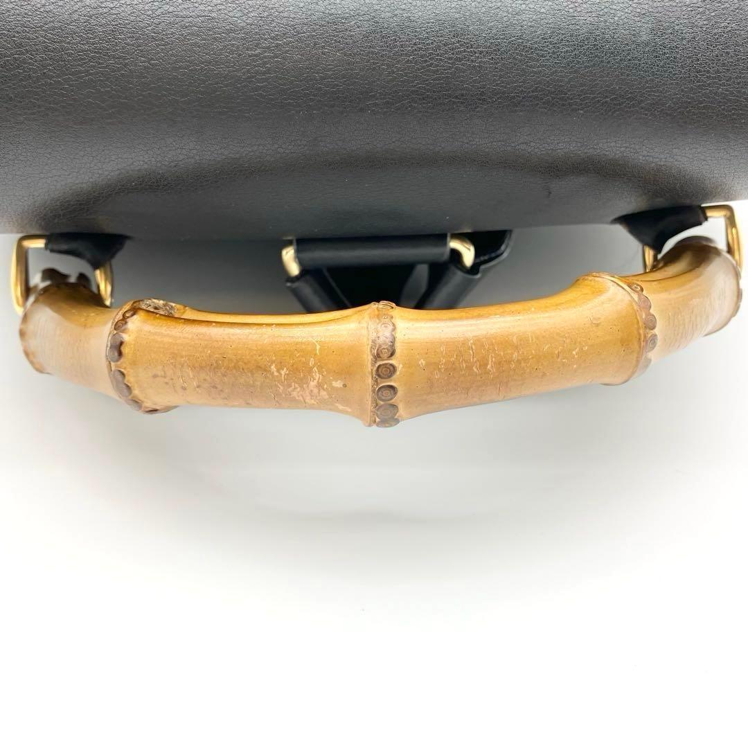 グッチ バンブー リュック バックパック レザー リュックサック 巾着 ブラック