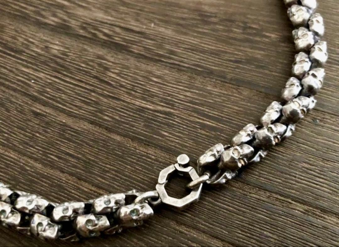 シルバー925 スカルネックレス　 120g