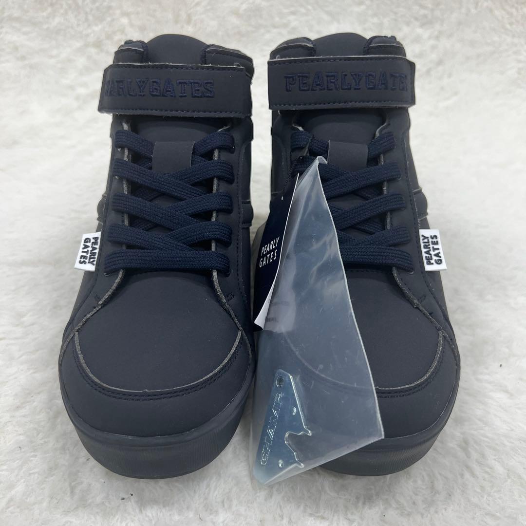 【新品】 パーリーゲイツ ミドルカット ゴルフシューズ ネイビー 23cm