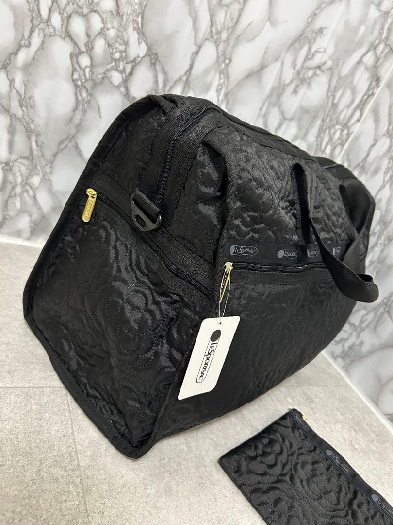 レスポートサック　パフィーブロッサムズ　ブラック花柄　ボストンバッグ　新品未使用