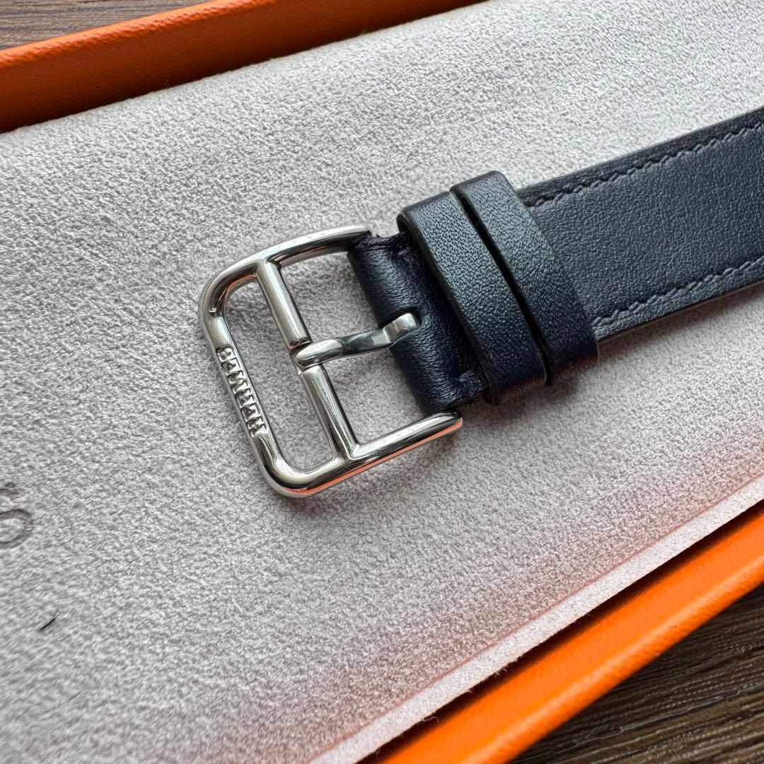 2582 Apple Watch エルメス　ネイビー　レザーバンド　HERMES