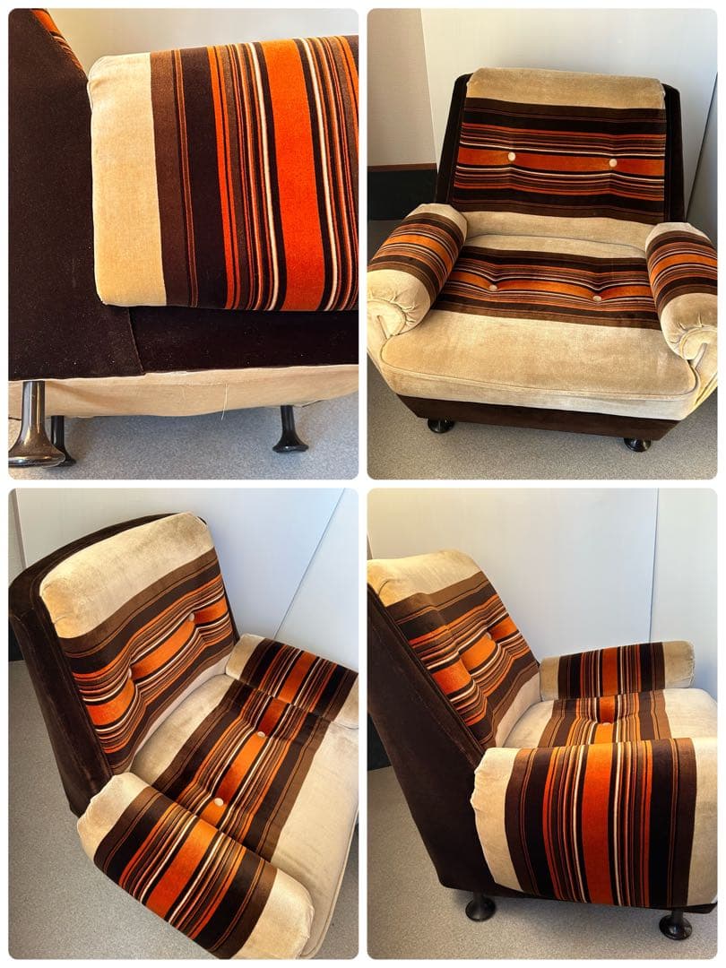 1Pソファ ミッドセンチュリー　昭和レトロ　モダン　ラウンジチェア　ヴィンテージ