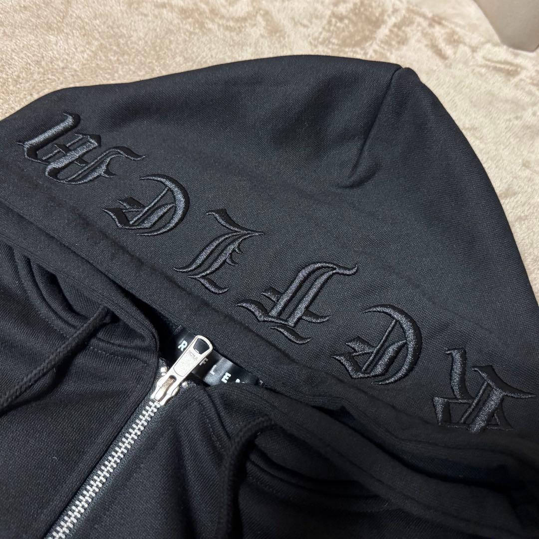 REFLEM レフレム 十字架 ラインストーン クロス パーカー 黒 シルバー