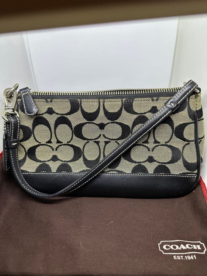 専用 美品 COACH アクセサリーポーチ シグネチャー キャンバス
