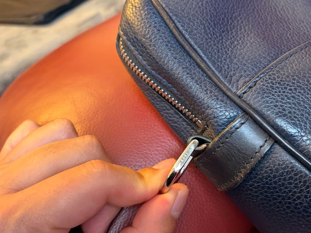 ダンヒル　レザー　ビジネスバッグ　ブリーフケース ネイビー Bostonシリーズ