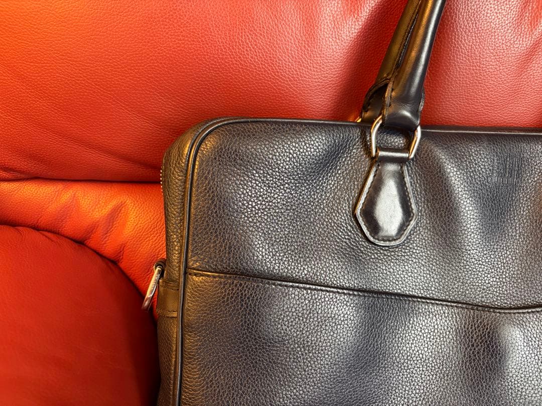 ダンヒル　レザー　ビジネスバッグ　ブリーフケース ネイビー Bostonシリーズ