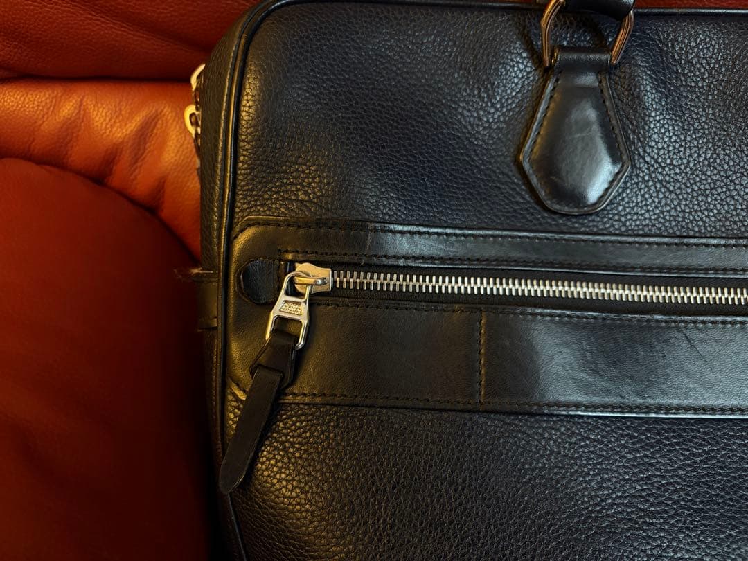 ダンヒル　レザー　ビジネスバッグ　ブリーフケース ネイビー Bostonシリーズ