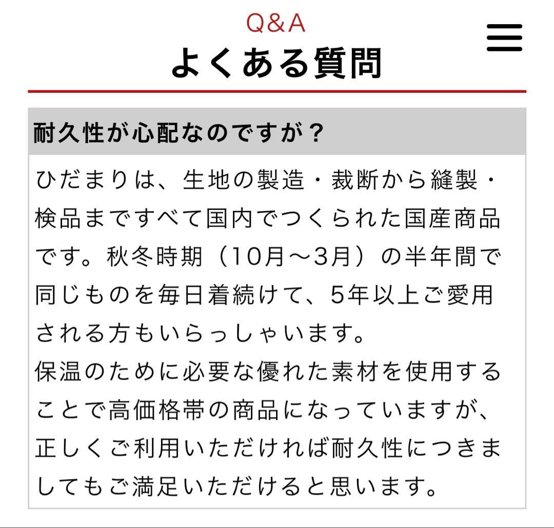 未使用品 ひだまりダンロン Uネック 下着セット Lサイズ