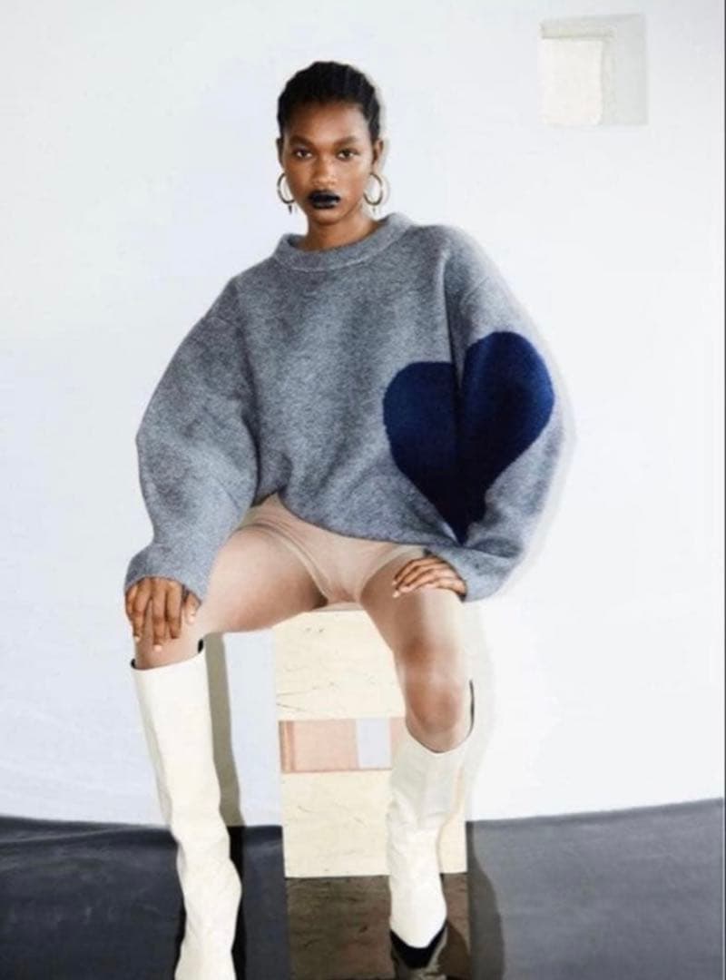 nknit ♡pattern KNIT ハートパターンニット