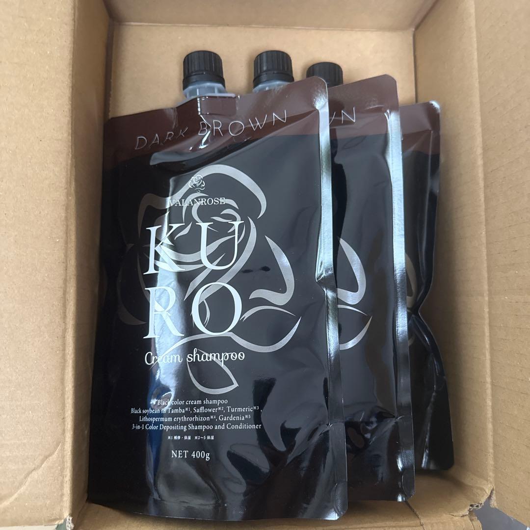 KURO Cream Shampoo ダークブラウン 400g×3個