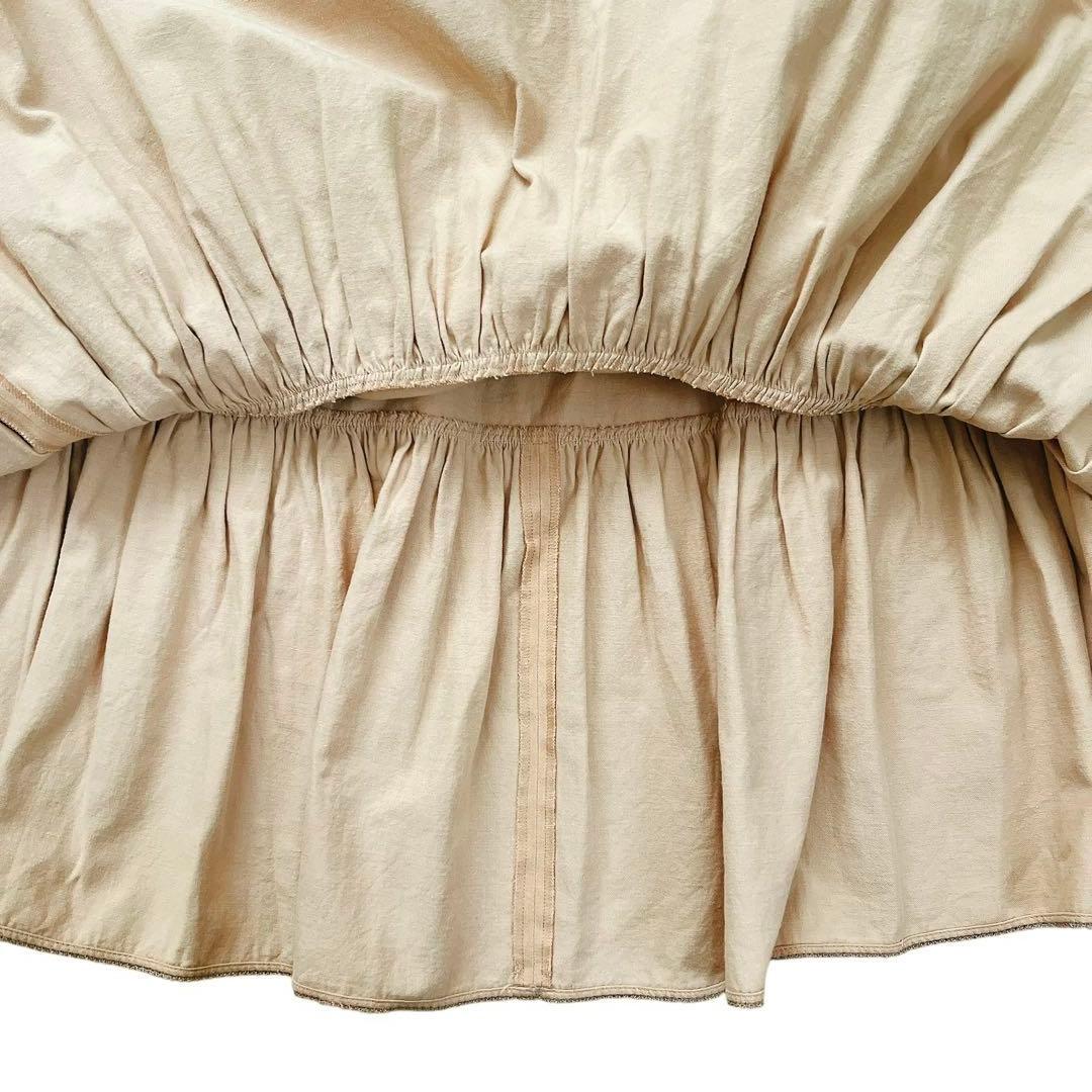 WONDERFUL WORLD　ティアードロングスカート　ベージュ　カネコイサオ