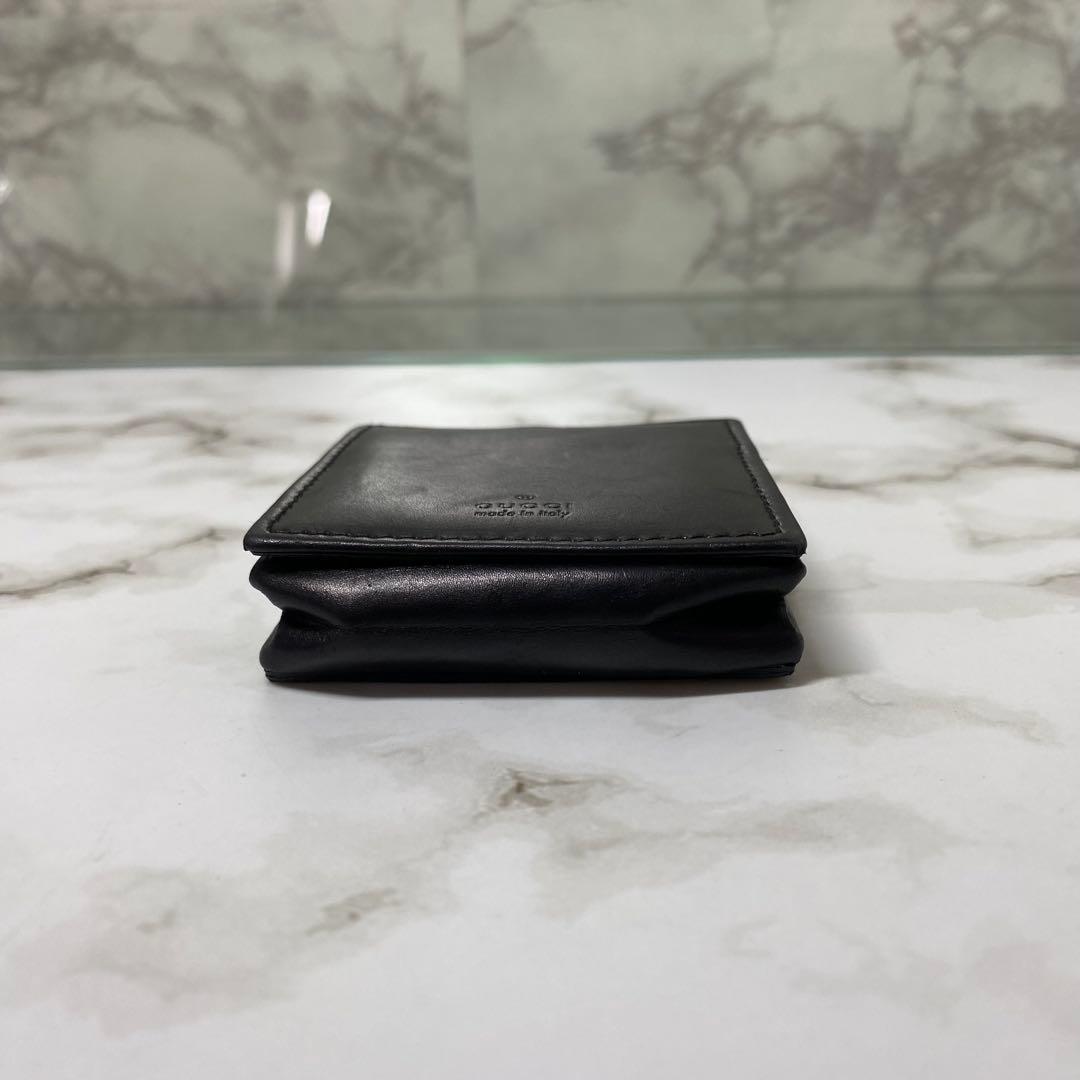 GUCCI グッチ ケース 小銭入れ スクエア レザー 本革 ブラック