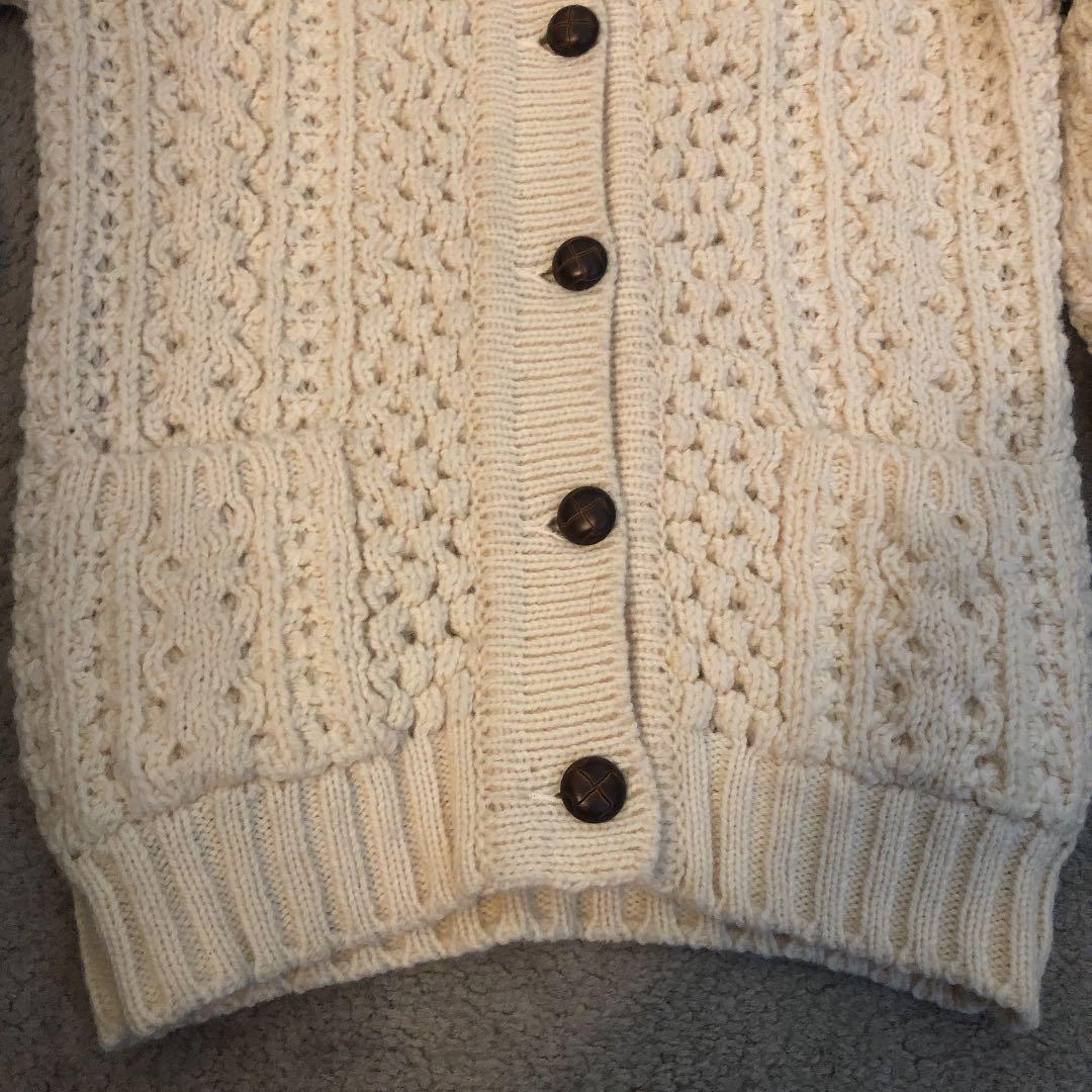 ヴィンテージ80年代アランニットカーディガンアイルランド製手編み