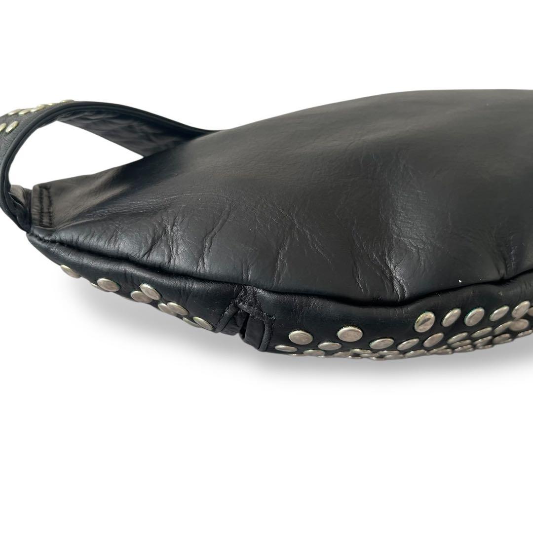 パトリックステファン スタッズ レザーボディーバッグ ブラック 本革 y2k