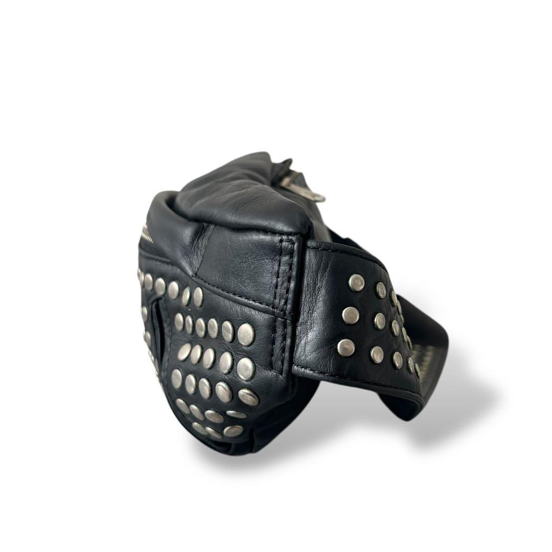 パトリックステファン スタッズ レザーボディーバッグ ブラック 本革 y2k