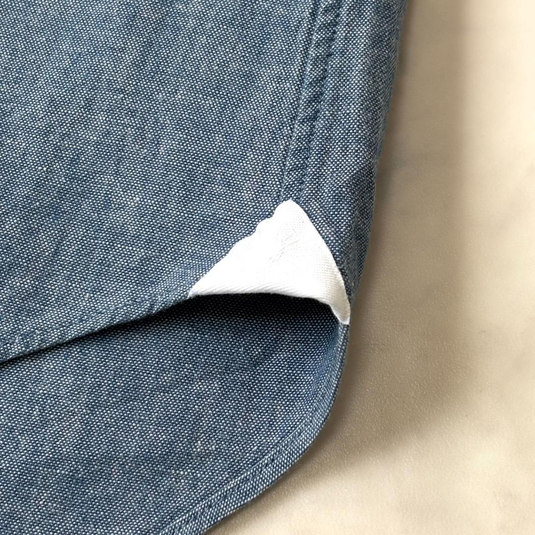 ジャンネット デニムシャツ 長袖 カッタウェイ 太陽アイコン 水色 40 tv5