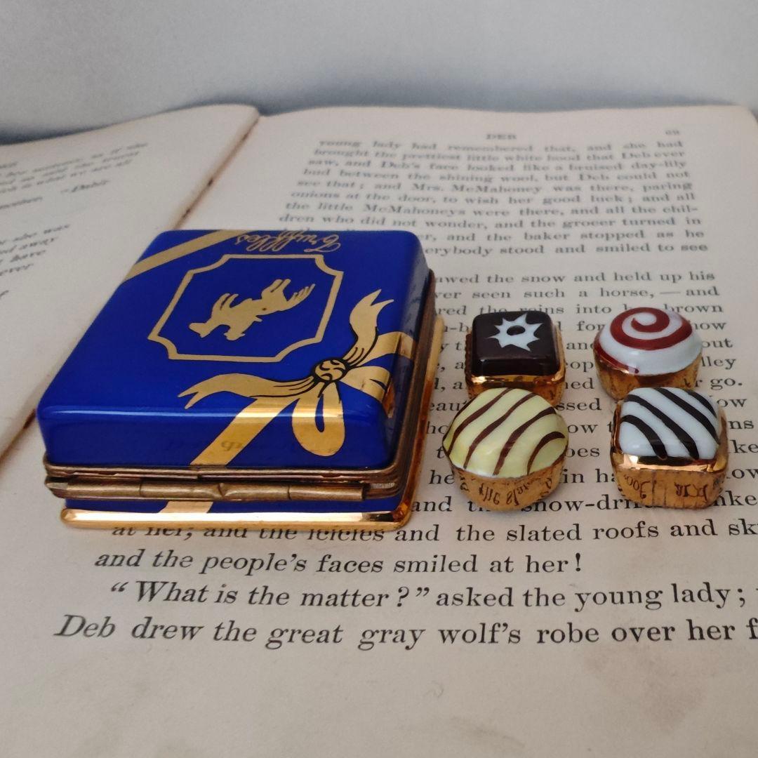 リモージュボックス　チョコレート　ショコラ　フランス製　ミニチュア　磁器