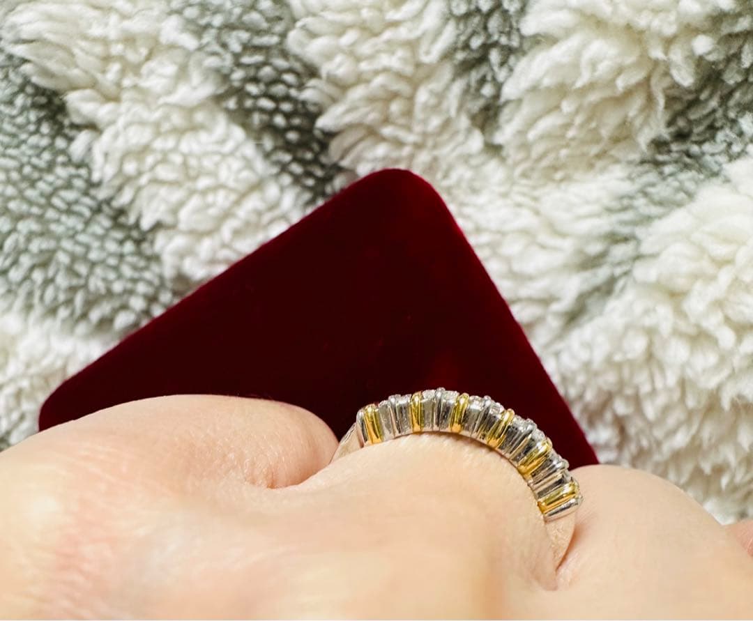 pt900&18kダイヤモンドエタニティリング 9号