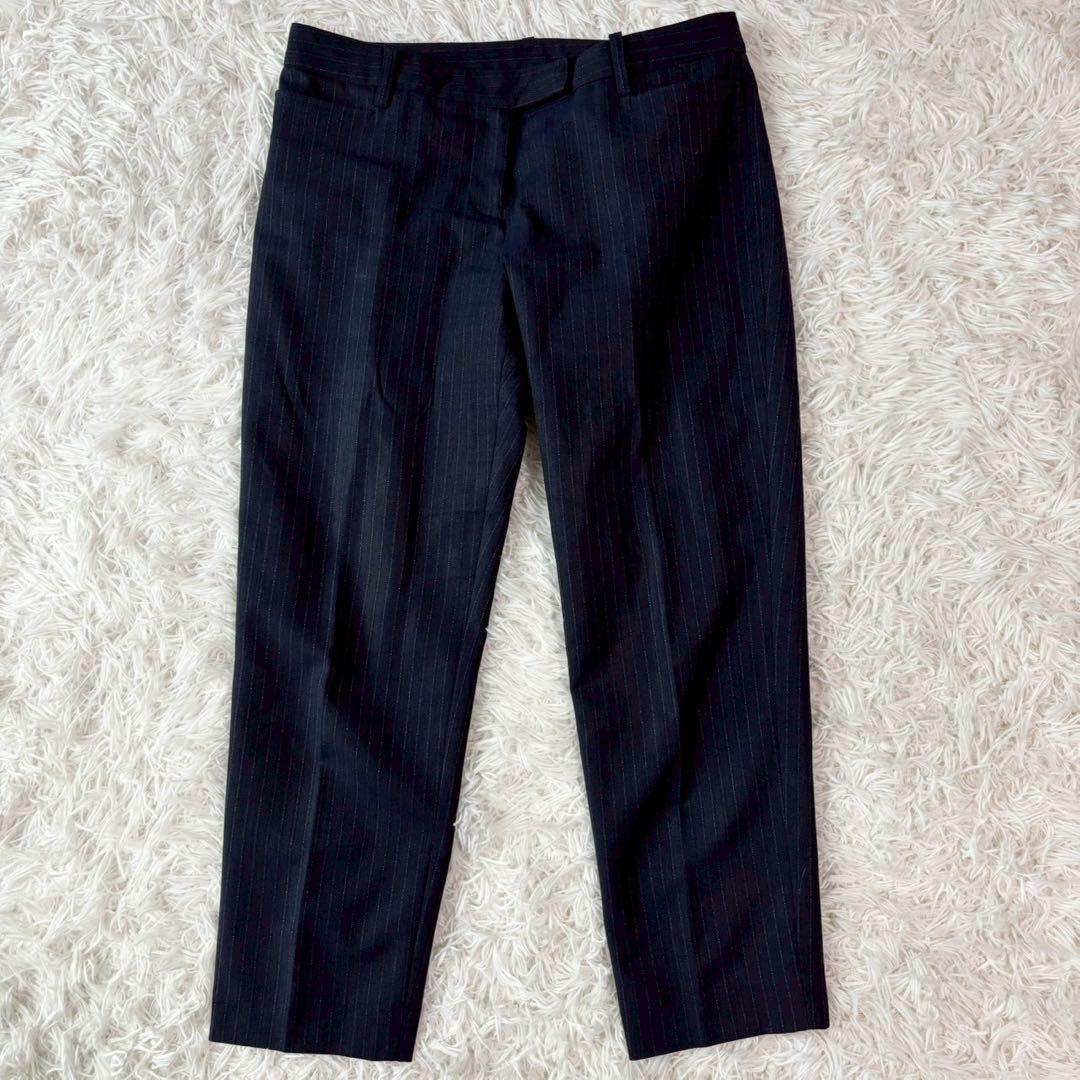 美品✨オリヒカ パンツスーツ ノーカラー ウォッシャブル ストライプ 近年モデル