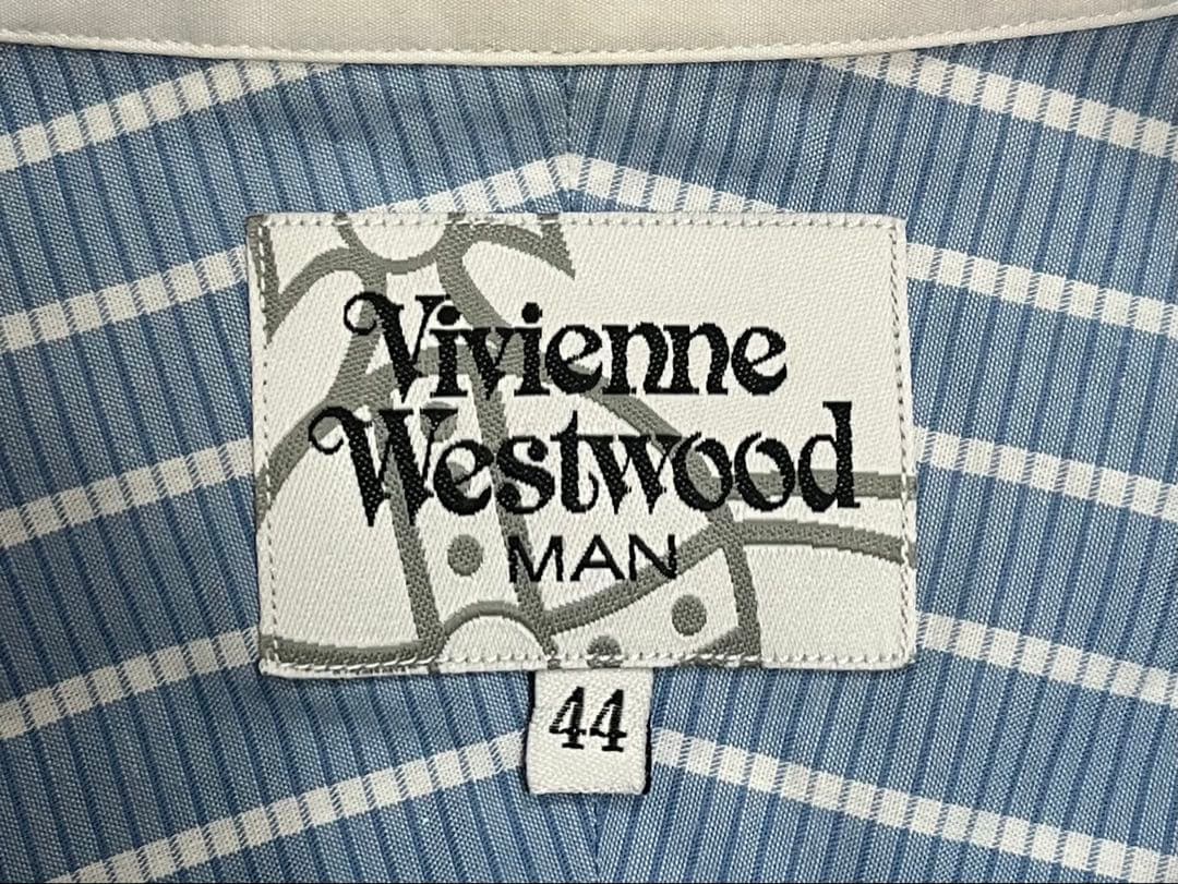 【美品】 ヴィヴィアンウエストウッドマン クレリックカラー ストライプ シャツ