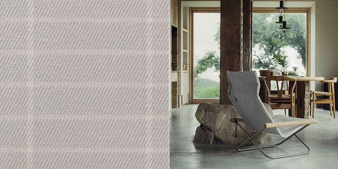 ニーチェアエックス シキリ ソープフィニッシュ / ライトグレー格子