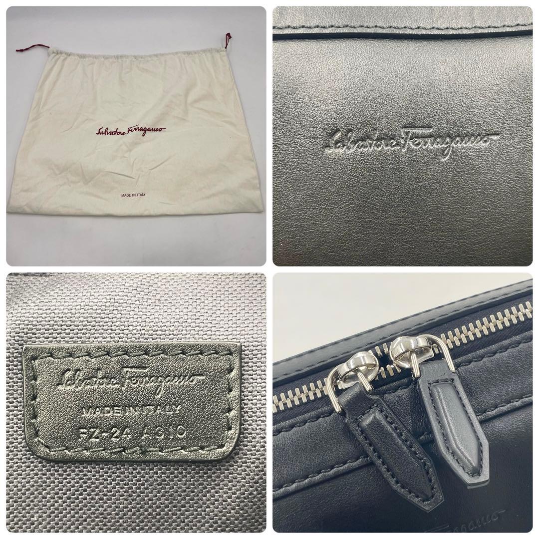 【極美品】FERRAGAMO オールレザー ブリーフケース トート 肩掛け 黒
