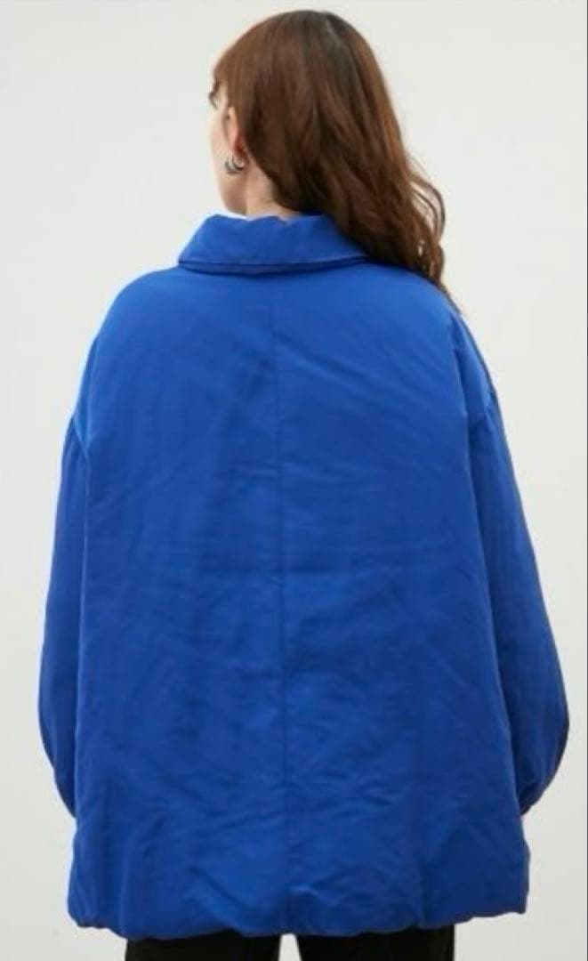 Mila Owen ステンカラーフレンチダウンAラインコート　ブルー