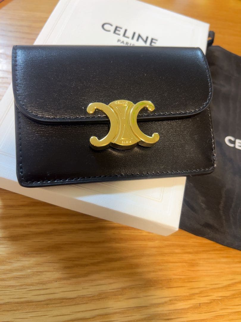 CELINE セリーヌ トリオンフ カードケース 現行品 ブラック　新品