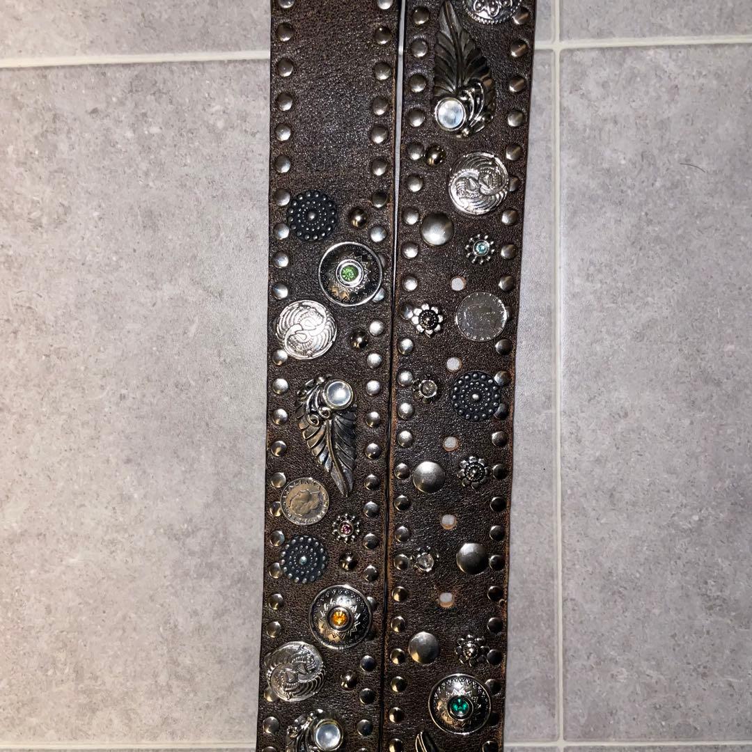 italy nanni ナンニ ベルト レザー コンチョ スタッズ y2k