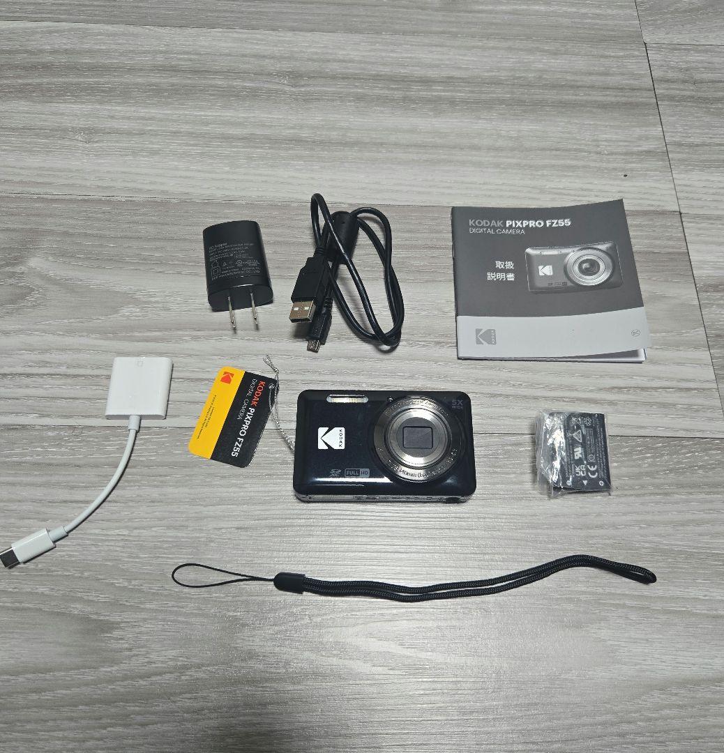 KODAK PIXPRO FZ55 保証書、転送ケーブル、保護フィルム付き