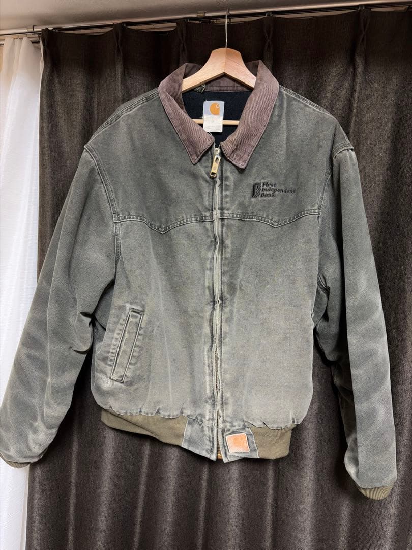 carhartt サンタフェジャケット　モスグリーン　フェード　ボロ　ハチノス