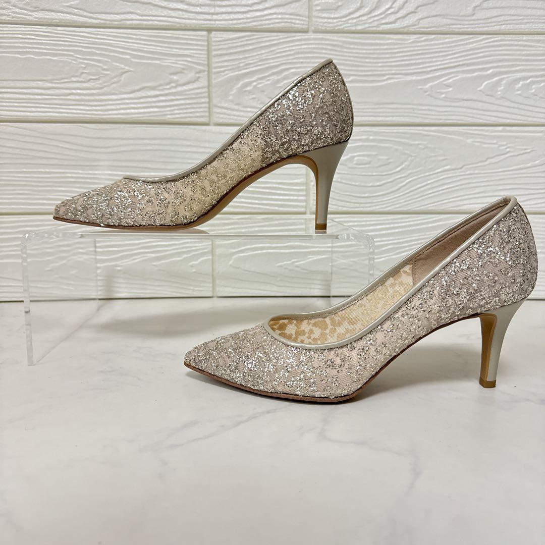 Mari　グリッター チュール パンプス ブライダル 結婚式 箱付 23