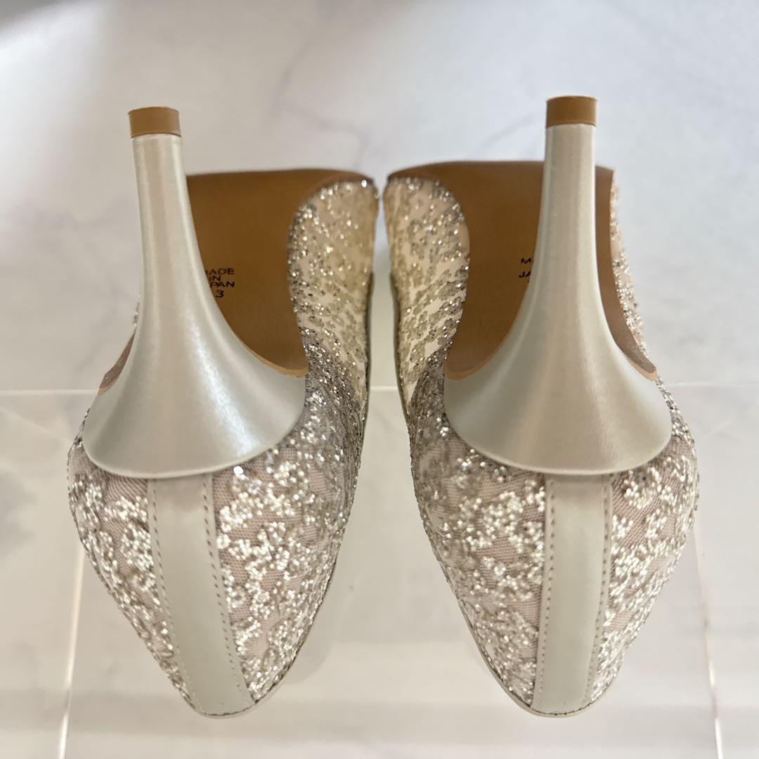 Mari　グリッター チュール パンプス ブライダル 結婚式 箱付 23