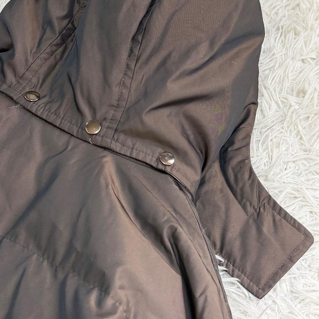 17130✨バーバリー 9 M ロングダウンジャケット ノバチェック 光沢