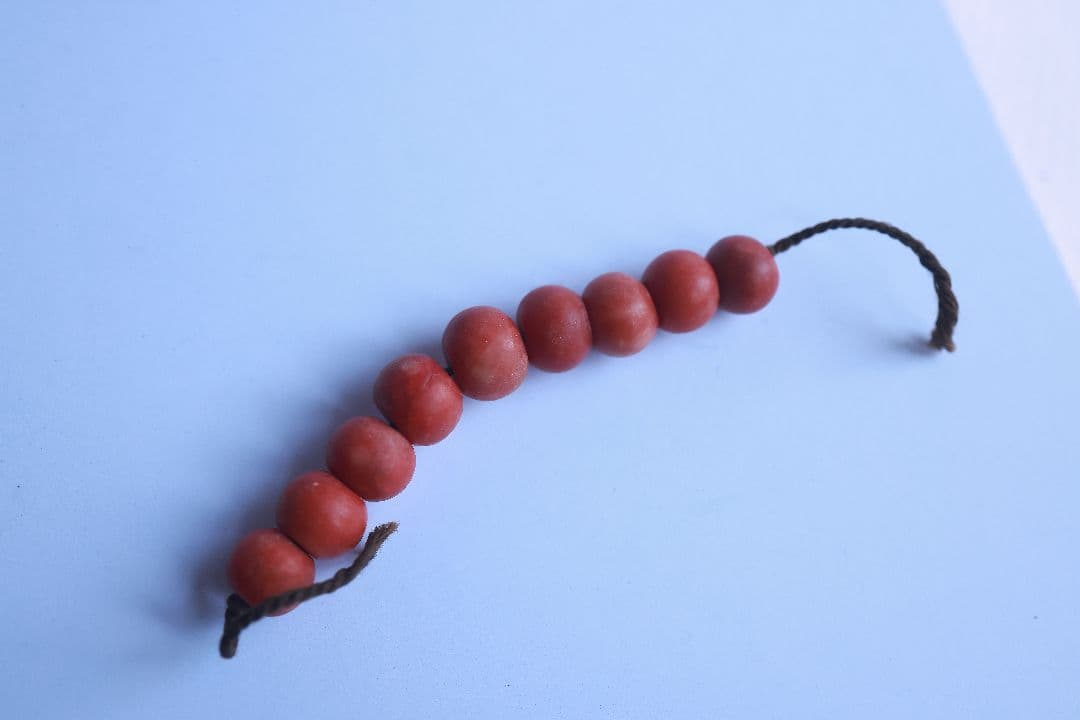 9玉 アンティーク 根掛 髪飾り 珊瑚 日本髪