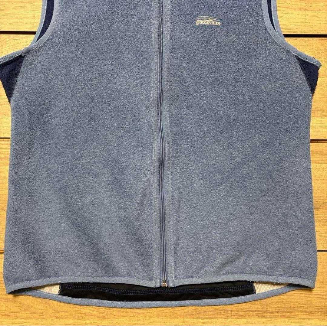パタゴニア 00年 usa製 フライヤーフリースベスト 刺繍ロゴ 水色 M 希少