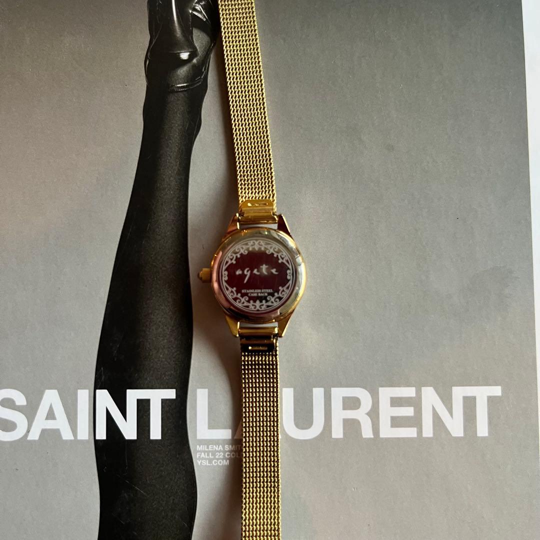 agate アガット　ゴールドメッシュ 腕時計