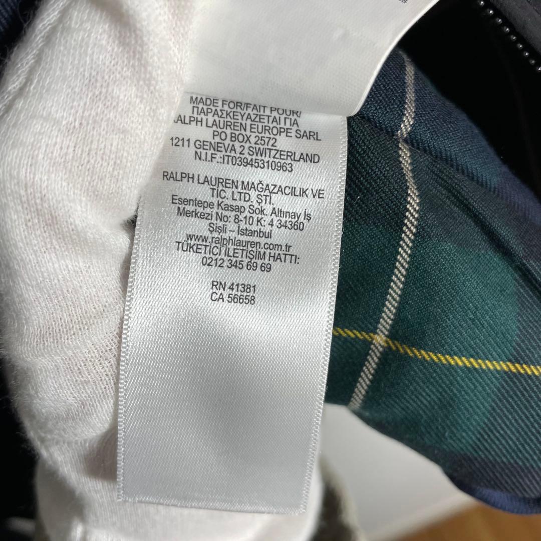 【良品】ポロラルフローレン スイングトップ 裏地チェック ポニー刺繍ロゴ 黒 M