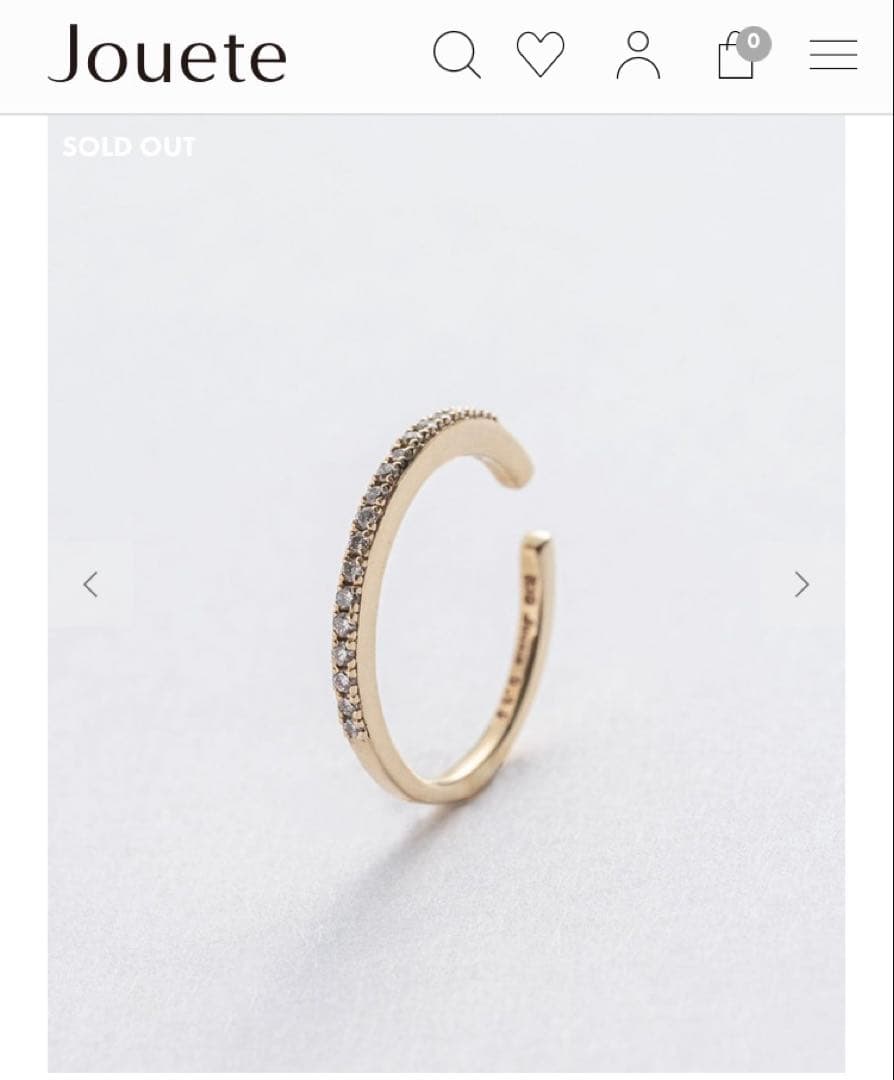 【価格見直し！購入証明書有り】ジュエッテ　K10ブラウンダイヤモンドイヤーカフ