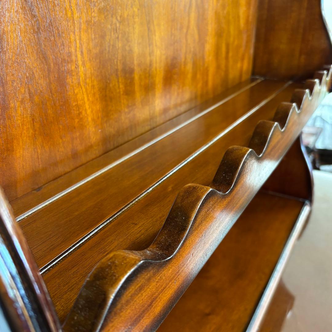 マホガニー 飾り棚 3段シェルフ アウトレット品 置くだけ アンティーク調