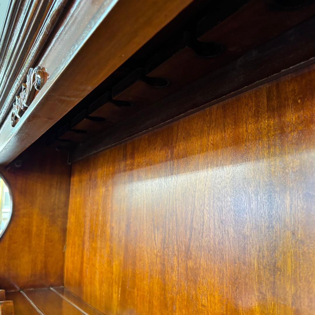 マホガニー 飾り棚 3段シェルフ アウトレット品 置くだけ アンティーク調