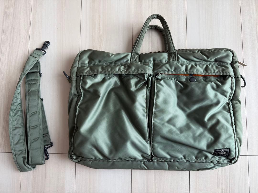 廃番品PORTER タンカー　2WAYビジネスバッグ　カーキ