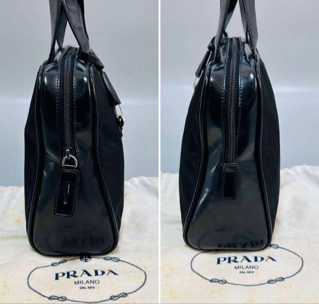 PRADA プラダ　トートバッグ　三角プレート　ブラック
