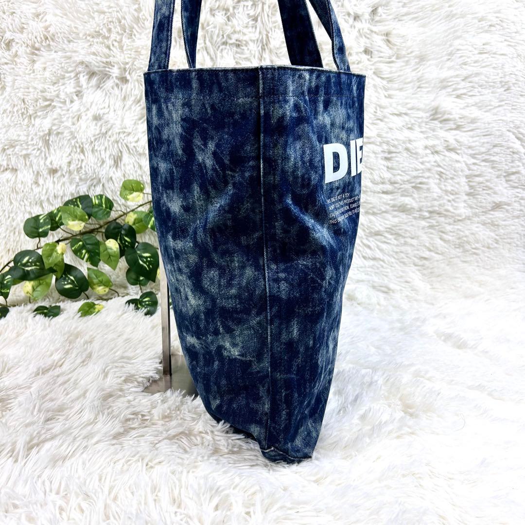美品 ディーゼル デニムトートバッグ 大きい 肩掛け ケミカルウォッシュ 鞄