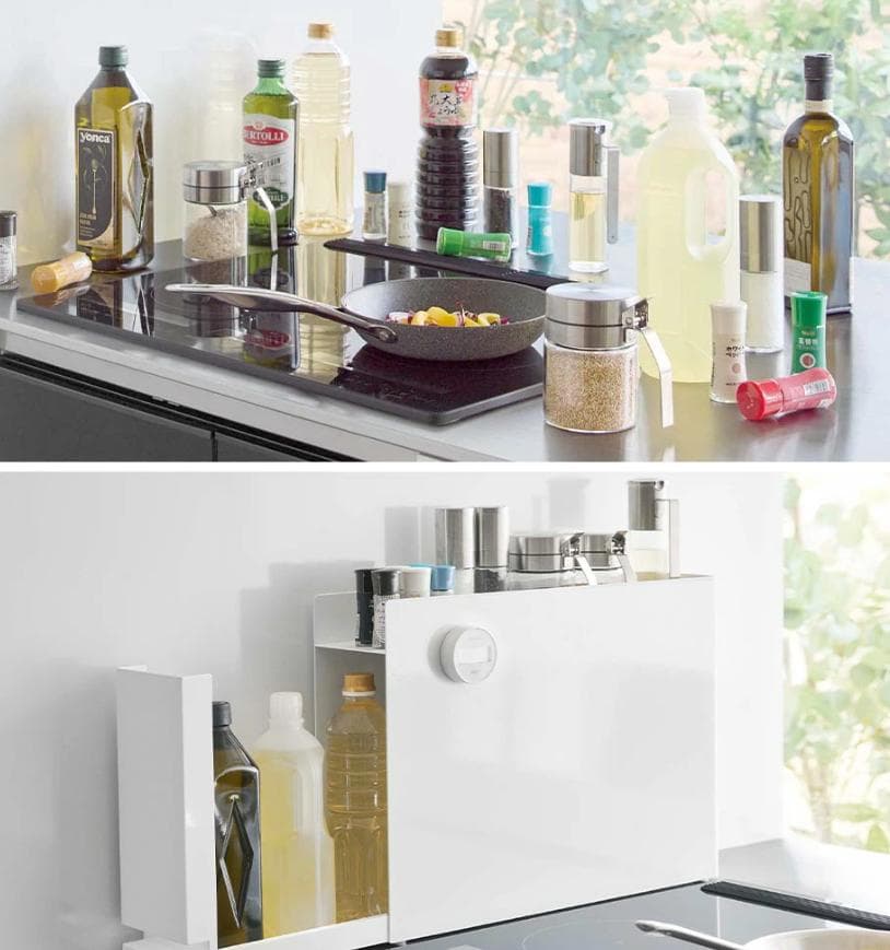 【定価12650円】tower 隠せる調味料ラック タワー ホワイト KT-TW