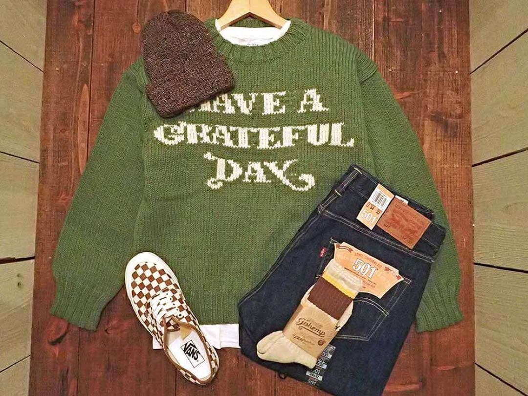 Have A Grateful Day ニットセーター Sサイズ　green