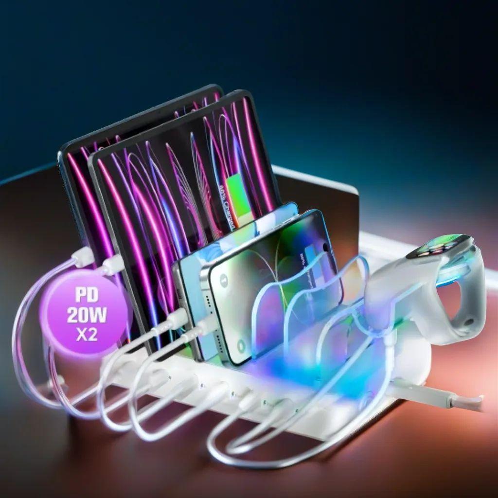 6ポートUSB-C PD急速充電ステーション、充電スタンド