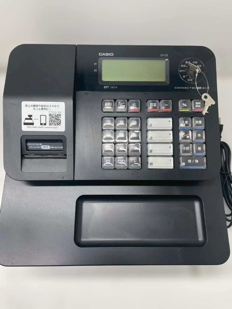 A◆CASIO　カシオ　レジスター　SR-G3-BK　ブラック　美品